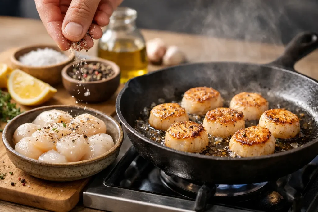 How to Season Scallops for a Golden Sear